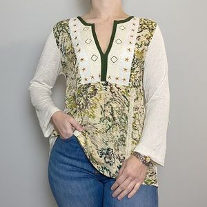 Anthro Tiny Elsinore Embroidered Top